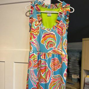 Gretchen Scott Dress with Ruffle detail around neckline and sleeves